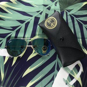 Ray-Ban Aviator Flash POLARIZED Gold Sunglasses RB3025